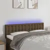 Image de vidaXL Tête de lit à LED Marron Foncé 144x5x78/88 cm Tissu3122047