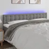 Image de vidaXL Tête de lit à LED Gris foncé 160x5x78/88 cm Tissu3122053