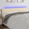 Image de vidaXL Tête de lit à LED Crème 200x5x78/88 cm Tissu