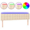Image de vidaXL TÃªte de lit Ã  LED CrÃ¨me 200x5x78/88 cm Tissu