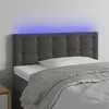 Image de vidaXL Tête de lit à LED Gris foncé 100x5x78/88 cm Velours