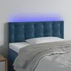 Image de vidaXL Tête de lit à LED Bleu foncé 100x5x78/88 cm Velours