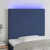 Image de vidaXL Tête de lit à LED Bleu 80x5x118/128 cm Tissu