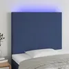 Image de vidaXL Tête de lit à LED Bleu 90x5x118/128 cm Tissu