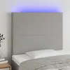 Image de vidaXL Tête de lit à LED Gris clair 100x5x118/128 cm Tissu