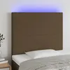 Image de vidaXL Tête de lit à LED Marron foncé 100x5x118/128 cm Tissu3122137
