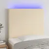 Image de vidaXL Tête de lit à LED Crème 100x5x118/128 cm Tissu