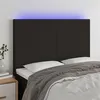 Image de vidaXL Tête de lit à LED Noir 144x5x118/128 cm Tissu