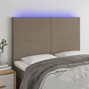 Image de vidaXL Tête de lit à LED Taupe 144x5x118/128 cm Tissu