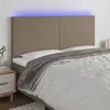 Image de vidaXL Tête de lit à LED Taupe 160x5x118/128 cm Tissu