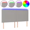 Image de vidaXL TÃªte de lit Ã  LED Gris clair 200x5x118/128 cm Tissu