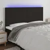 Image de vidaXL Tête de lit à LED Noir 200x5x118/128 cm Tissu3122168