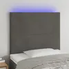 Image de vidaXL Tête de lit à LED Gris foncé 80x5x118/128 cm Velours3122175