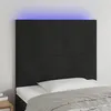 Image de vidaXL Tête de lit à LED Noir 80x5x118/128 cm Velours