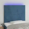 Image de vidaXL Tête de lit à LED Bleu foncé 90x5x118/128 cm Velours