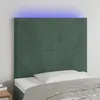 Image de vidaXL Tête de lit à LED Vert foncé 100x5x118/128 cm Velours3122189