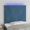Image de vidaXL Tête de lit à LED Bleu foncé 100x5x118/128 cm Velours