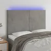 Image de vidaXL Tête de lit à LED Gris clair 144x5x118/128 cm Velours