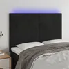 Image de vidaXL Tête de lit à LED Noir 144x5x118/128 cm Velours