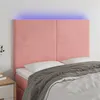 Image de vidaXL Tête de lit à LED Rose 144x5x118/128 cm Velours