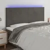 Image de vidaXL Tête de lit à LED Gris foncé 160x5x118/128 cm Velours