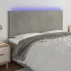 Image de vidaXL Tête de lit à LED Gris clair 180x5x118/128 cm Velours