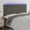 Image de vidaXL Tête de lit à LED Gris foncé 180x5x118/128 cm Velours