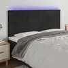 Image de vidaXL Tête de lit à LED Noir 200x5x118/128 cm Velours
