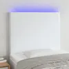 Image de vidaXL Tête de lit à LED Blanc 80x5x118/128 cm Similicuir