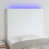 Image de vidaXL Tête de lit à LED Blanc 100x5x118/128 cm Similicuir