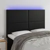 Image de vidaXL Tête de lit à LED Noir 144x5x118/128 cm Similicuir3122234