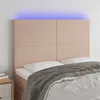 Image de vidaXL Tête de lit à LED Cappuccino 144x5x118/128 cm Similicuir