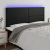 Image de vidaXL Tête de lit à LED Noir 160x5x118/128 cm Similicuir