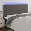 Image de vidaXL Tête de lit à LED Gris 160x5x118/128 cm Similicuir