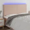 Image de vidaXL Tête de lit à LED Cappuccino 160x5x118/128 cm Similicuir