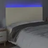 Image de vidaXL Tête de lit à LED Crème 180x5x118/128 cm Similicuir