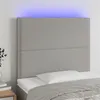 Image de vidaXL Tête de lit à LED Gris clair 90x5x118/128 cm Tissu