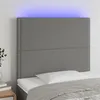 Image de vidaXL Tête de lit à LED Gris foncé 100x5x118/128 cm Tissu