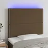 Image de vidaXL Tête de lit à LED Marron foncé 100x5x118/128 cm Tissu