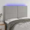 Image de vidaXL Tête de lit à LED Gris clair 144x5x118/128 cm Tissu