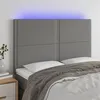 Image de vidaXL Tête de lit à LED Gris foncé 144x5x118/128 cm Tissu
