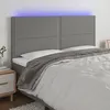 Image de vidaXL Tête de lit à LED Gris foncé 180x5x118/128 cm Tissu3122299