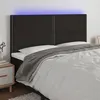 Image de vidaXL Tête de lit à LED Noir 180x5x118/128 cm Tissu