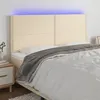 Image de vidaXL Tête de lit à LED Crème 180x5x118/128 cm Tissu3122303