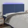 Image de vidaXL Tête de lit à LED Bleu 200x5x118/128 cm Tissu
