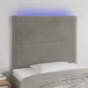Image de vidaXL Tête de lit à LED Gris clair 100x5x118/128 cm Velours