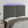 Image de vidaXL Tête de lit à LED Gris foncé 144x5x118/128 cm Velours