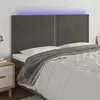 Image de vidaXL Tête de lit à LED Gris foncé 160x5x118/128 cm Velours