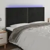 Image de vidaXL Tête de lit à LED Noir 180x5x118/128 cm Velours