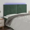 Image de vidaXL Tête de lit à LED Vert foncé 180x5x118/128 cm Velours